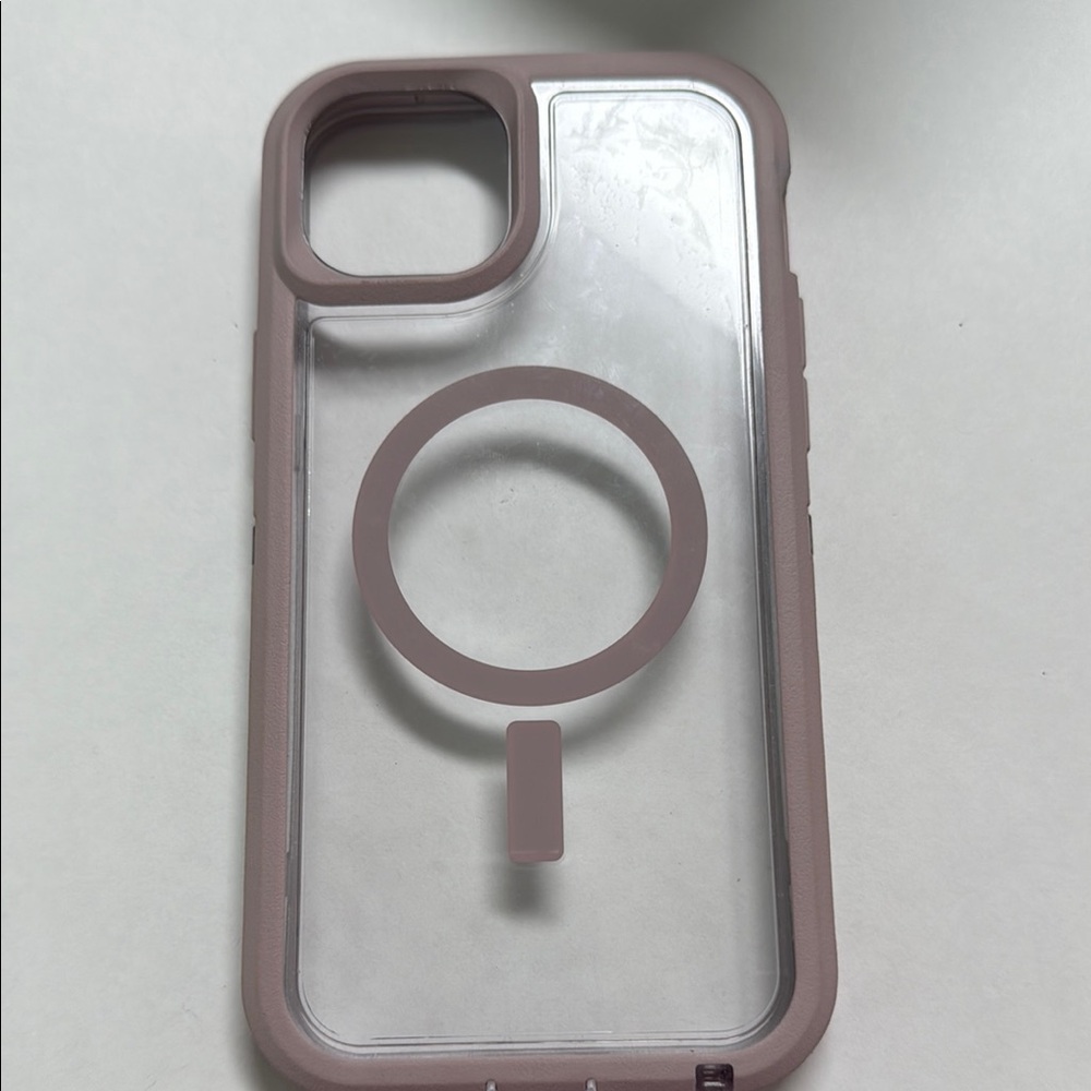 Clear iPhone Case with Rose Gold Bumper and MagSafe Compatibility